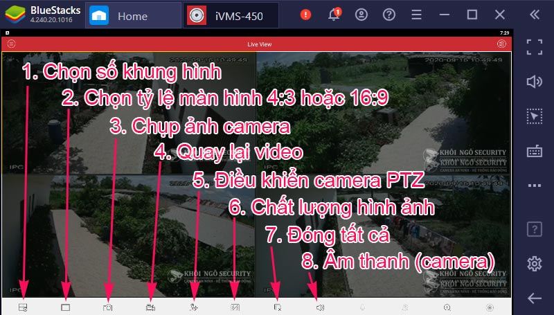 Cac nut Control khi live view tren iVMS 4500 cho Macbook PC b17