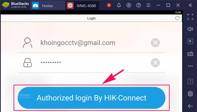 Dien thong tin dang nhap Hik connect tren iVMS 4500 cho Macbook PC b7