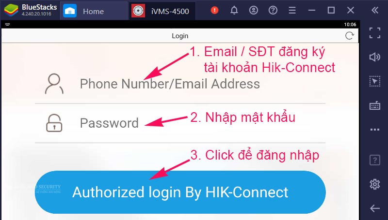 Dien thong tin dang nhap tai khoan Hik connectb6