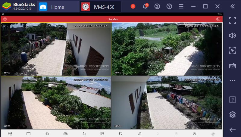 Xem live view camera bang ten mien tren iVMS 4500 cho may tinh b16