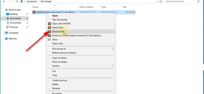 cai dat aomei partition assistant b1