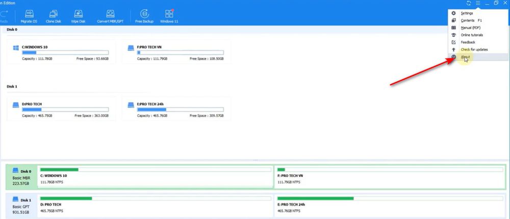 cai dat aomei partition assistant b7