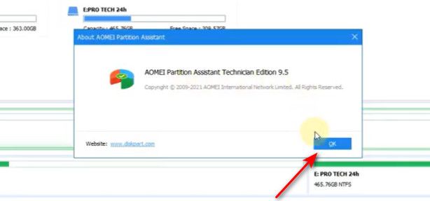 cai dat aomei partition assistant b8