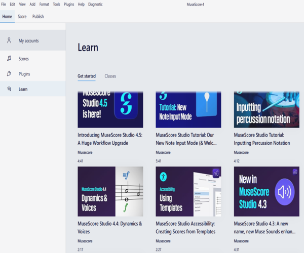 giao dien muse score