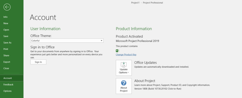 kich hoat Microsoft Project 2019 b5