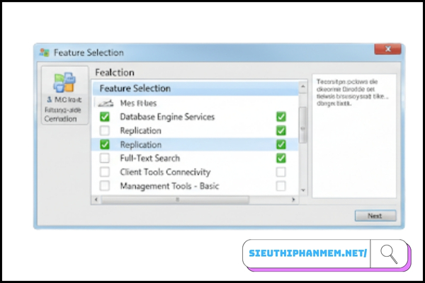 Chọn tính năng cần cài đặt SQL Server 2012