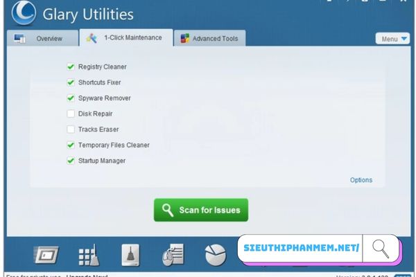 Glary Utilities sửa lỗi cho win 7