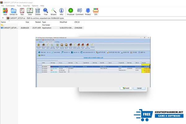 Cài đặt phần mềm Carsoft