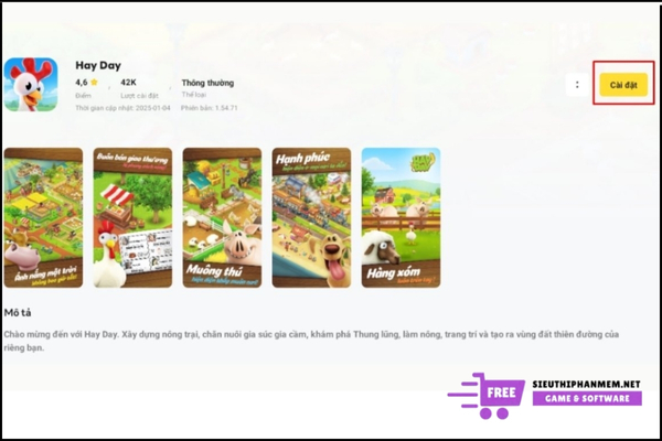 Cài đặt trò chơi nông trại hay day