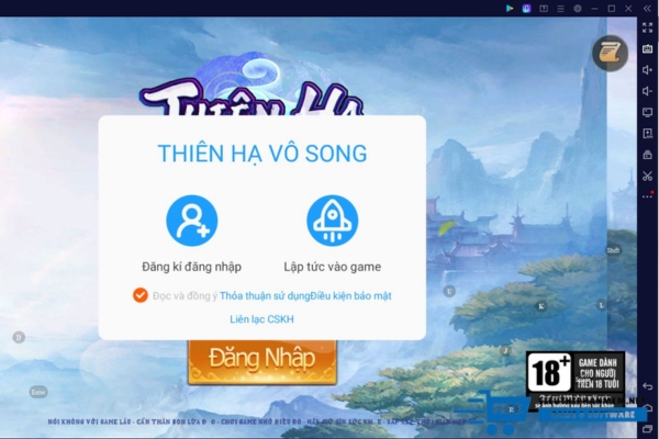 Đặng nhập vào trò chơi Thiên Hạ Vô Song