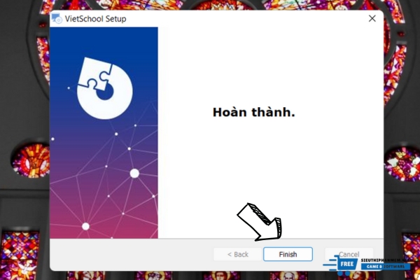 Hoàn tất cài đặt phần mềm quản lý học sinh