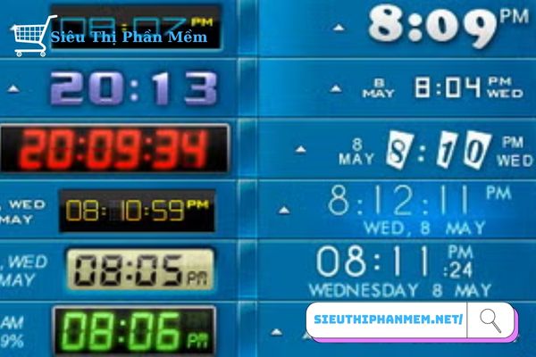 Lựa chọn các kiểu hiện thị phần mềm đồng hồ trên máy tính