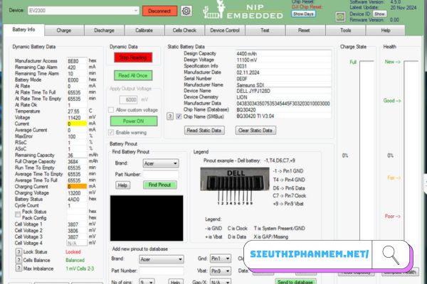 Phần mềm reset pin laptop