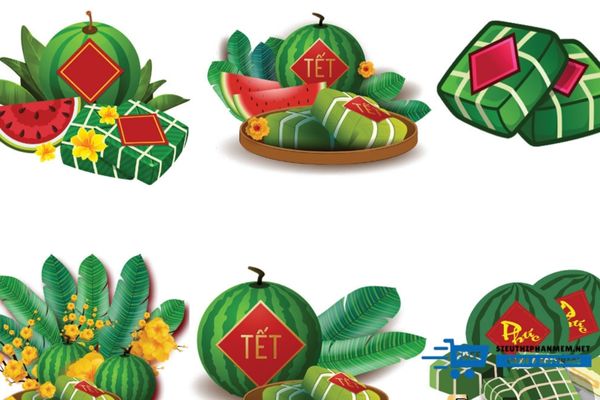 anh dua hau banh chung tet