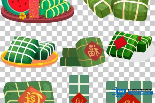 anh vector banh chung tet