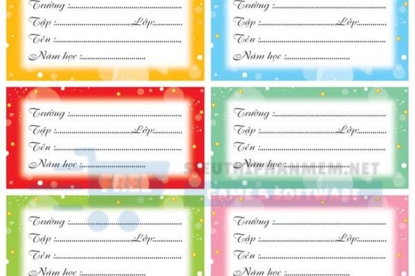 nhãn dán vở tuổi thơ rực rỡ