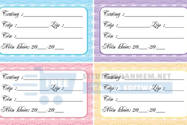 tải nhãn dán vở phong cách sáng tạo