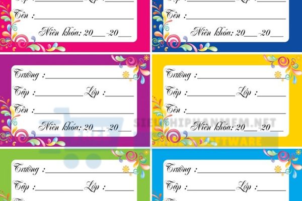 nhãn dán vở phong cách sáng tạo