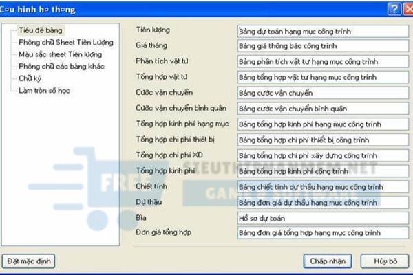 cài đặt phần mềm dự toán g8