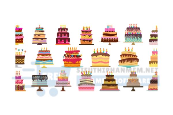 mẫu vector bánh kem