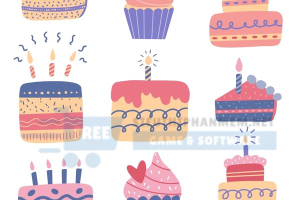 vector bánh kem đẹp