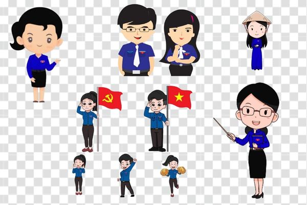 mẫu hình thanh niên đoàn vector