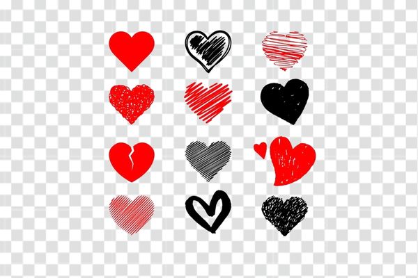 vector trái tim đủ màu