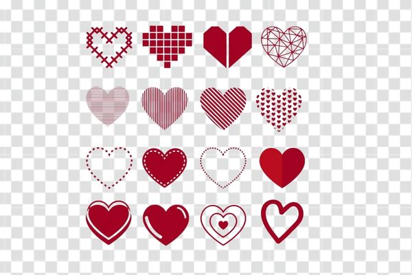 vector trái tìm màu đỏ