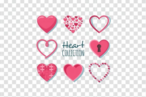 vector trái tim màu hồng